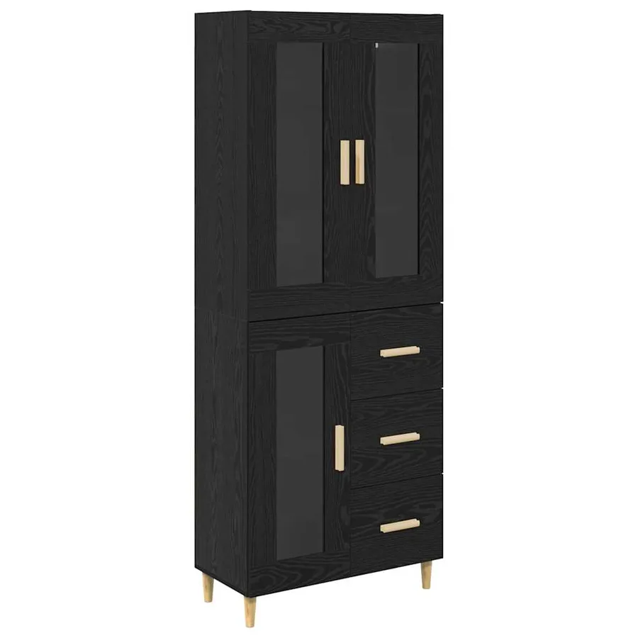 Haut Armoire Chêne noir 69,5 x 34 x 180 cm Bois d'ingénierie - 2