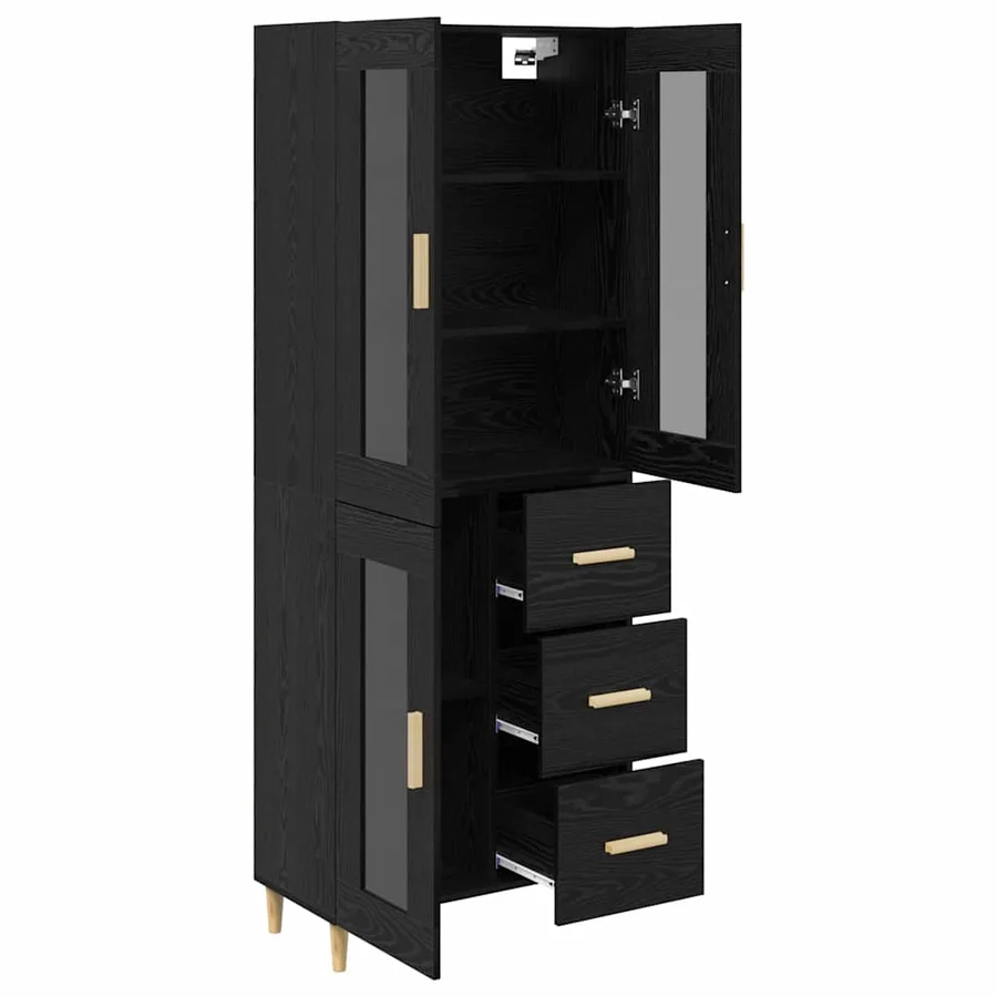 Haut Armoire Chêne noir 69,5 x 34 x 180 cm Bois d'ingénierie - 5