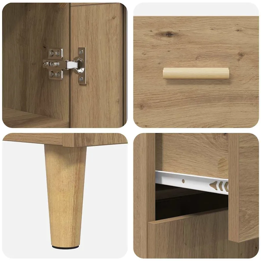 Haut Armoire Chêne artisanal 69,5 x 34 x 180 cm - 11