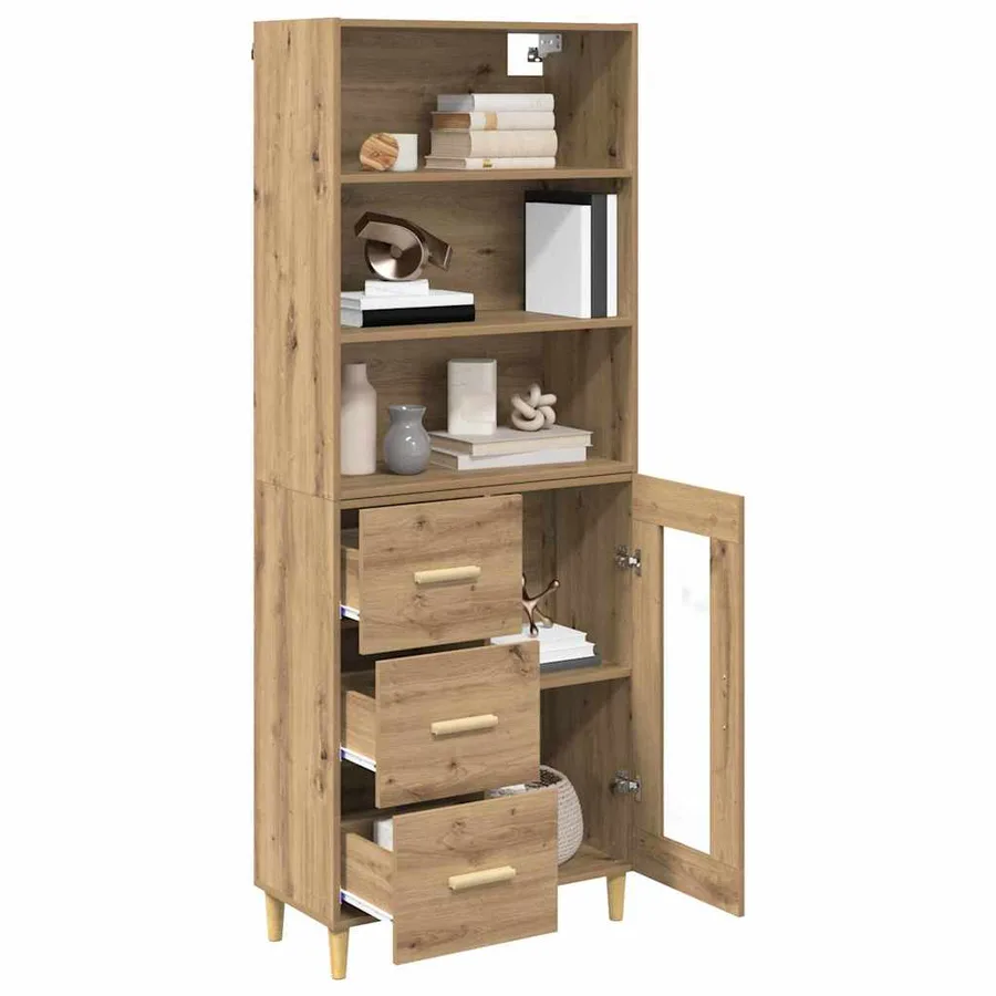 Haut Armoire Chêne artisanal 69,5 x 34 x 180 cm - 3