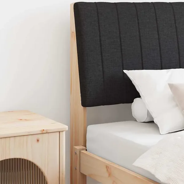 Tête de lit capitonnée Noir 100 cm Pin massif