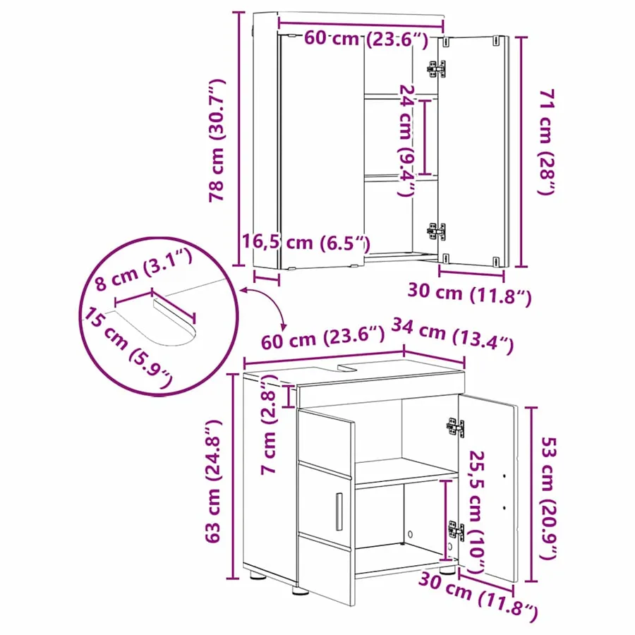 Ensemble de mobilier de salle de bain TULUM 3 pc - 10
