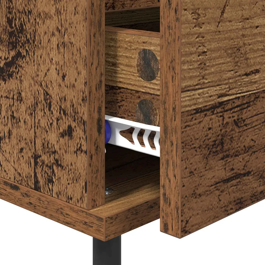 Cabinet de chevet avec tiroir 2 pcs Bois ancien 40 x 35 x 50 cm - 10