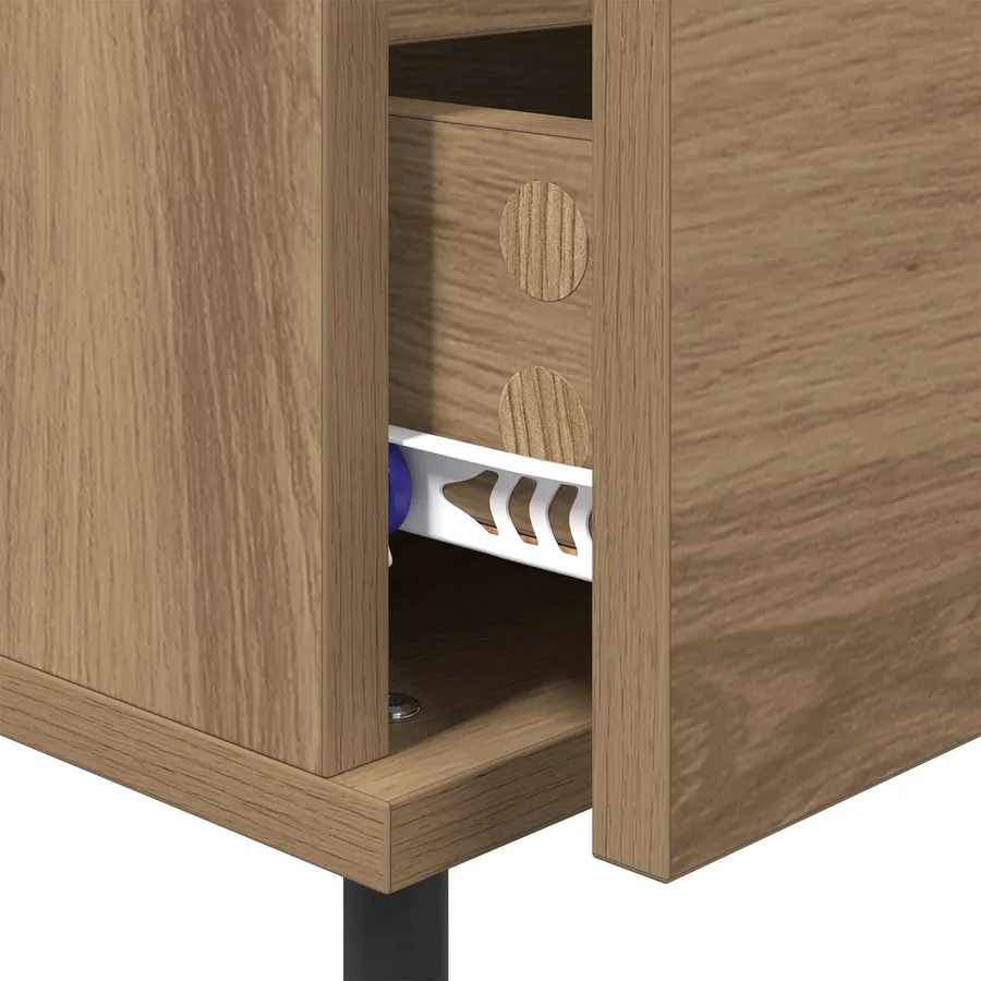 Cabinet de chevet 2 pc Chêne artisanal 40 x 35 x 50 cm - 8