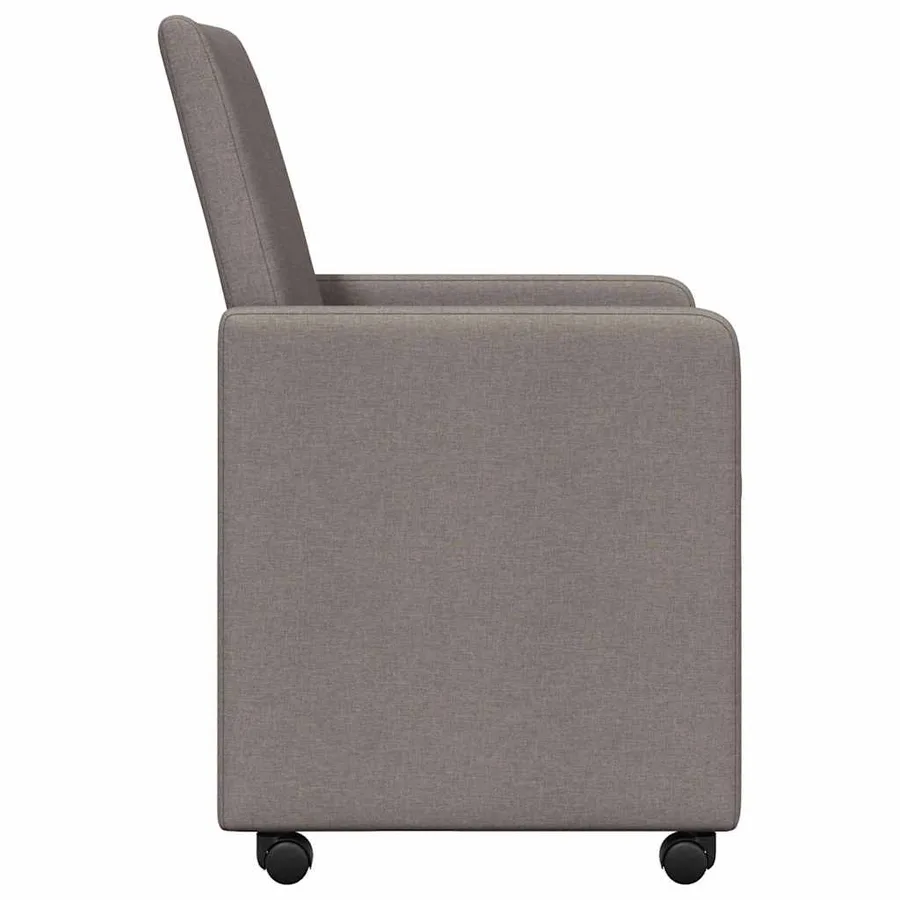 Chaises de Salle à Manger avec Roues 2 pcs Taupe tissu - 5