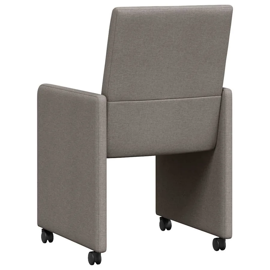 Chaises de Salle à Manger avec Roues 2 pcs Taupe tissu - 6