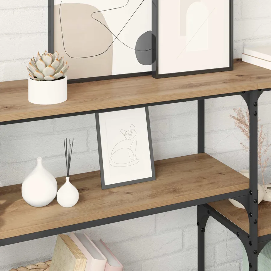 Table console Chêne artisanal 150 x 29 x 76,5 cm - 4