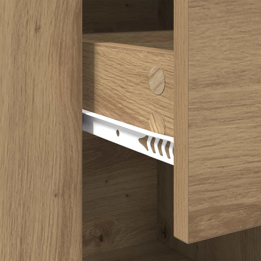 Buffet Chêne artisanal 100 x 30 x 59,5 cm Bois d'ingénierie - 9