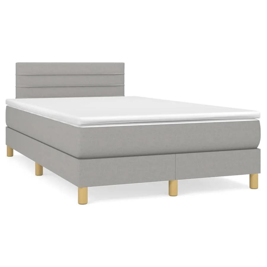 Sommier à lattes de lit avec matelas Gris clair 120x200cm Tissu - 2