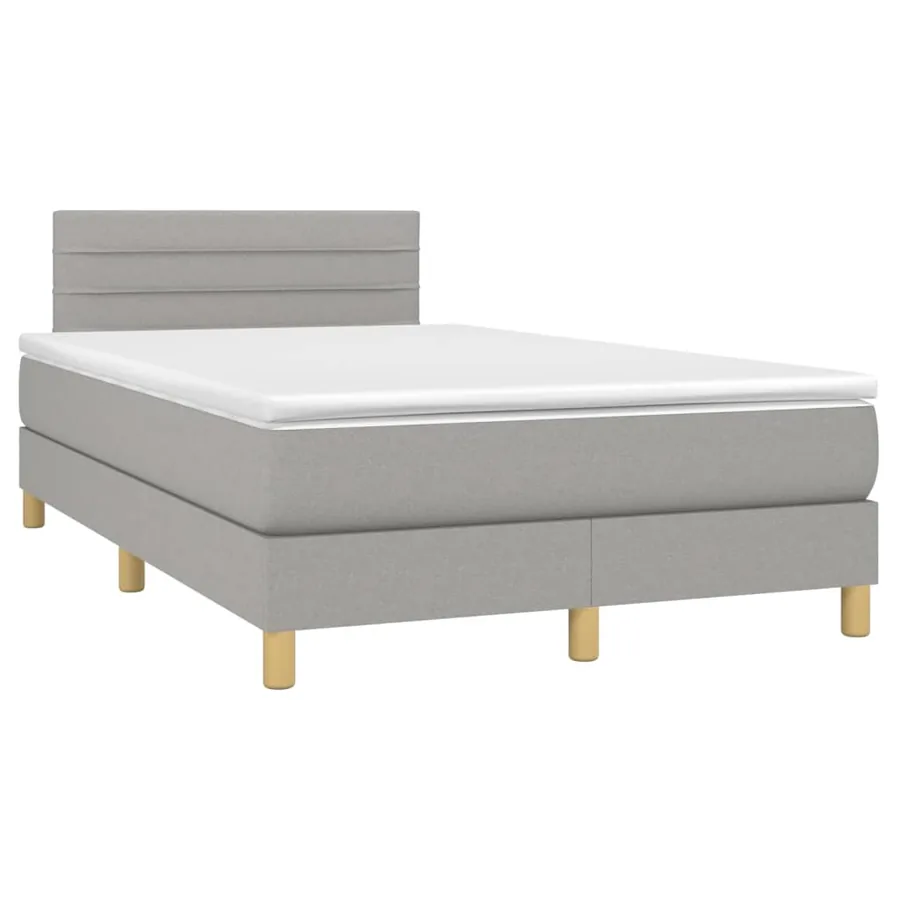 Sommier à lattes de lit avec matelas Gris clair 120x200cm Tissu - 3