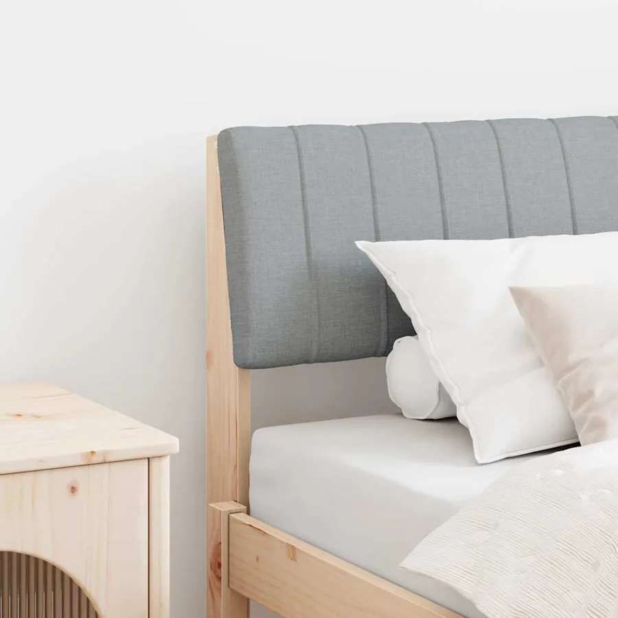 Tête de lit capitonnée Gris clair 100 cm Pin massif