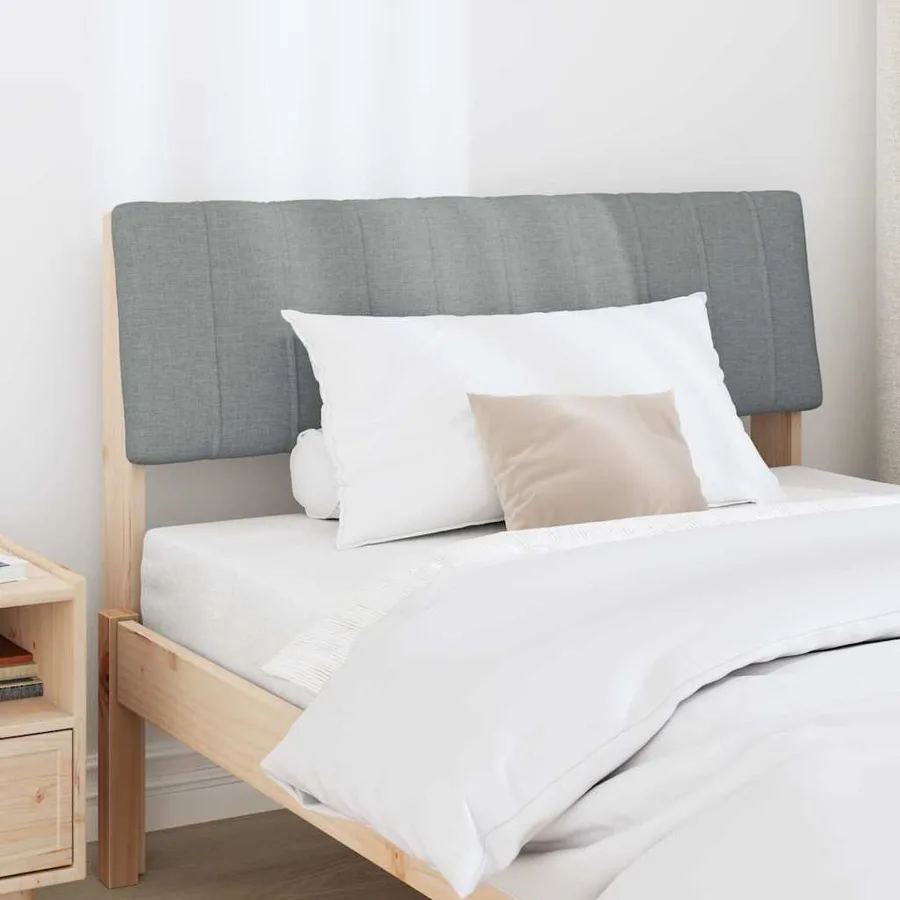 Tête de lit capitonnée Gris clair 100 cm Pin massif - 3