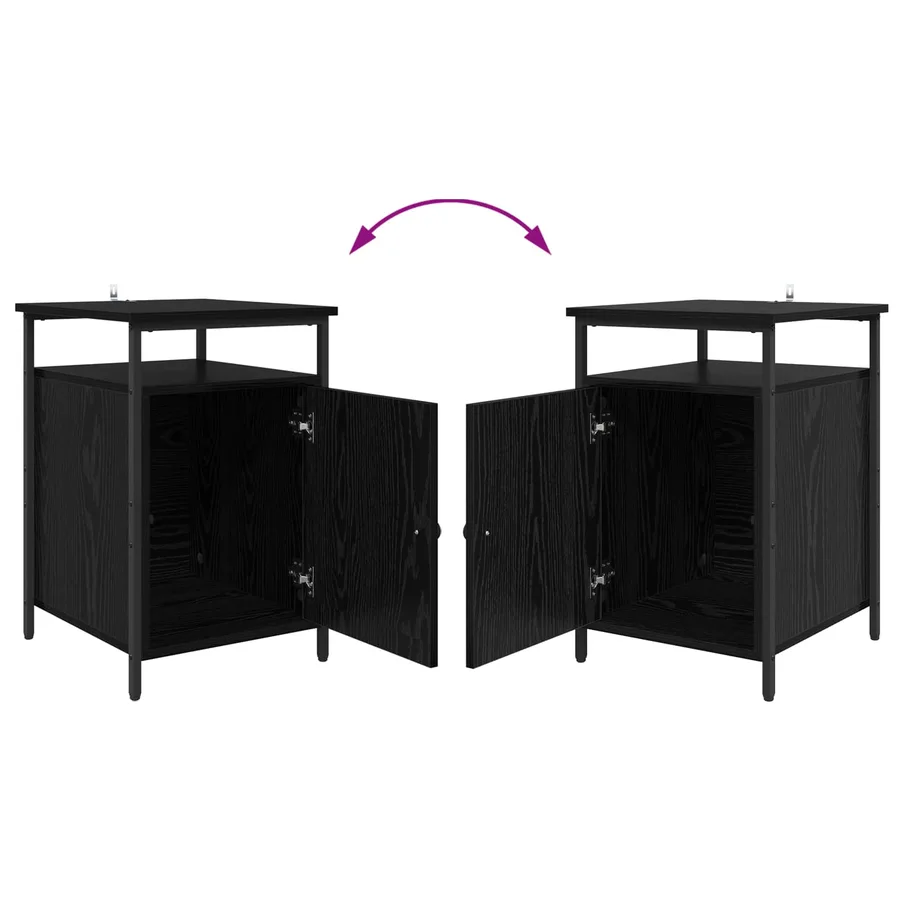 Cabinet de chevet Chêne noir 40 x 42 x 60cm Bois d'ingénierie - 12