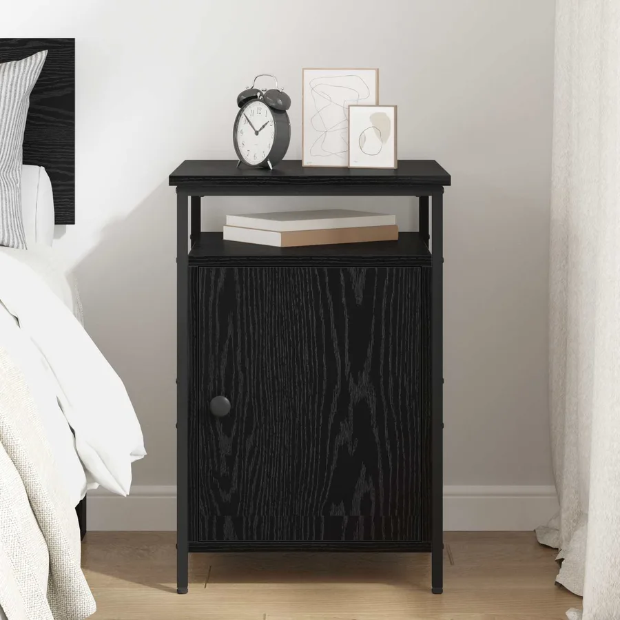 Cabinet de chevet Chêne noir 40 x 42 x 60cm Bois d'ingénierie - 4
