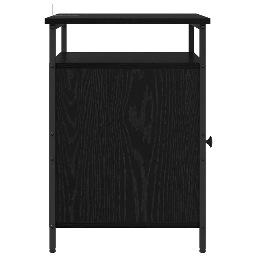 Cabinet de chevet Chêne noir 40 x 42 x 60cm Bois d'ingénierie - 7