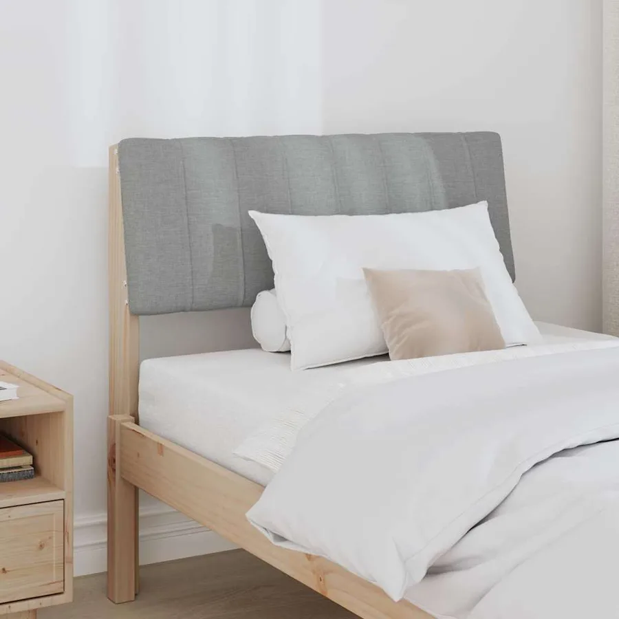 Tête de lit capitonnée Gris clair 75 cm Pin massif - 3
