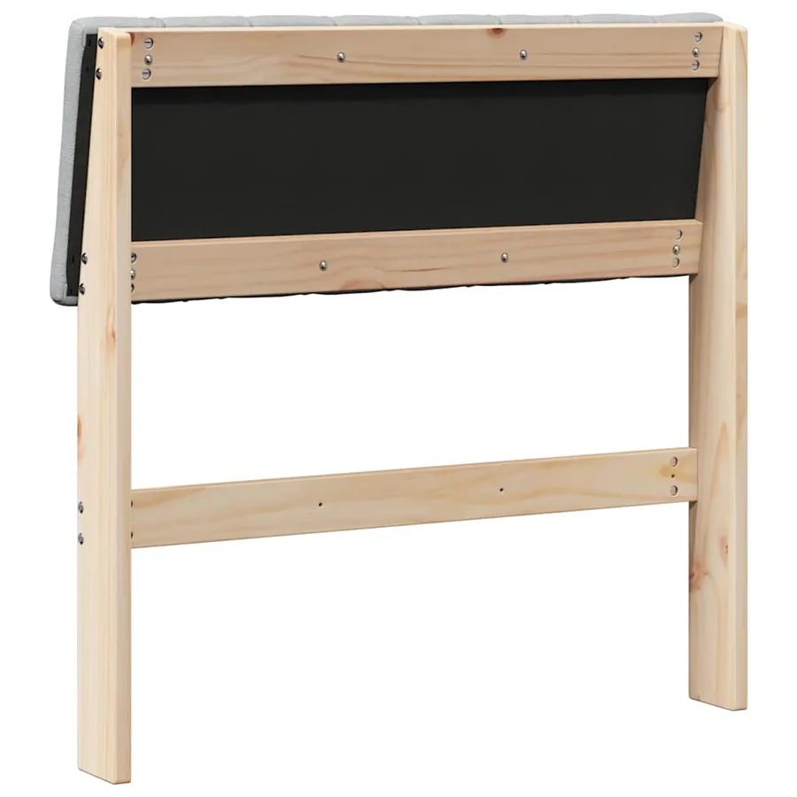 Tête de lit capitonnée Gris clair 75 cm Pin massif - 6