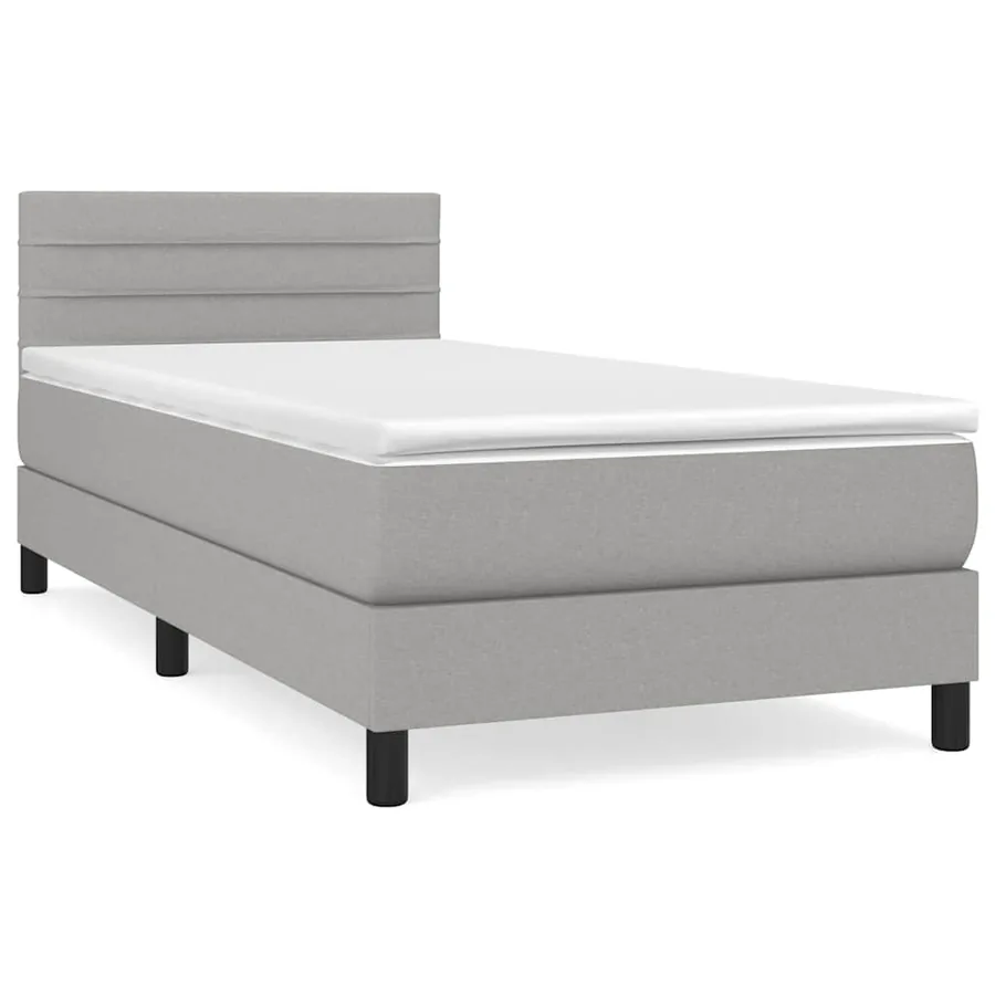 Sommier à lattes de lit avec matelas Gris clair 100x200cm Tissu - 2