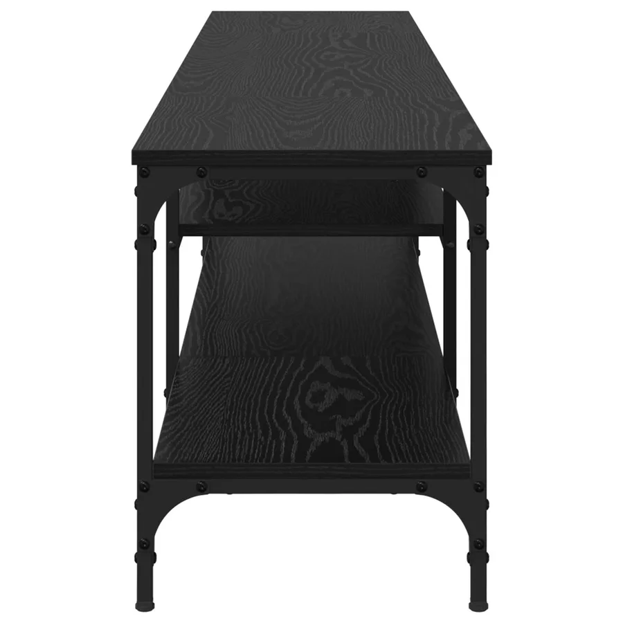 Meuble TV Chêne noir 201 x 35 x 45 cm Bois d'ingénierie et fer - 6