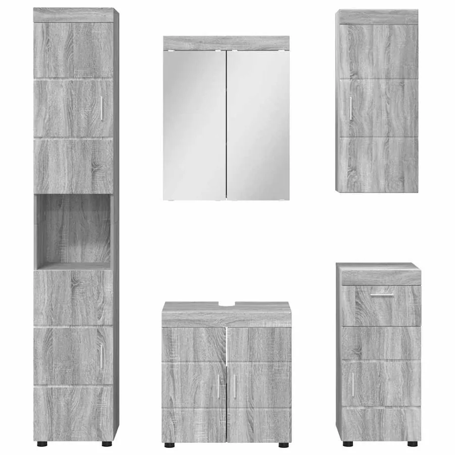 Ensemble de mobilier de salle de bain TULUM 5 pcs Gris Sonoma - 11