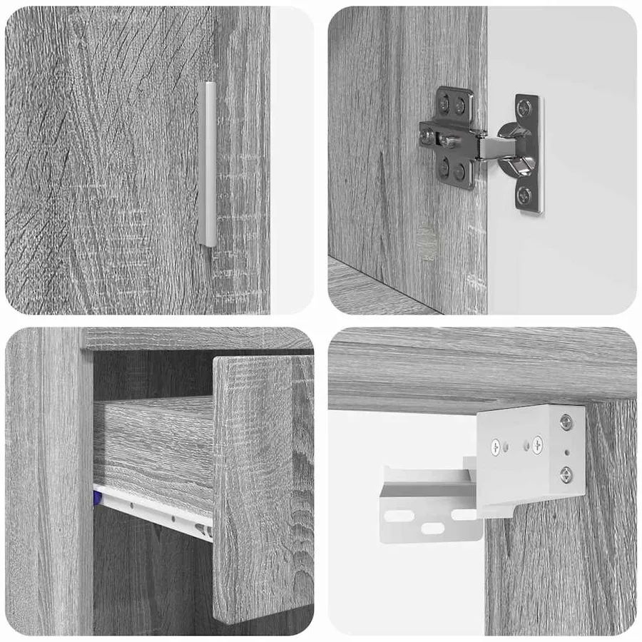 Ensemble de mobilier de salle de bain TULUM 5 pcs Gris Sonoma - 12