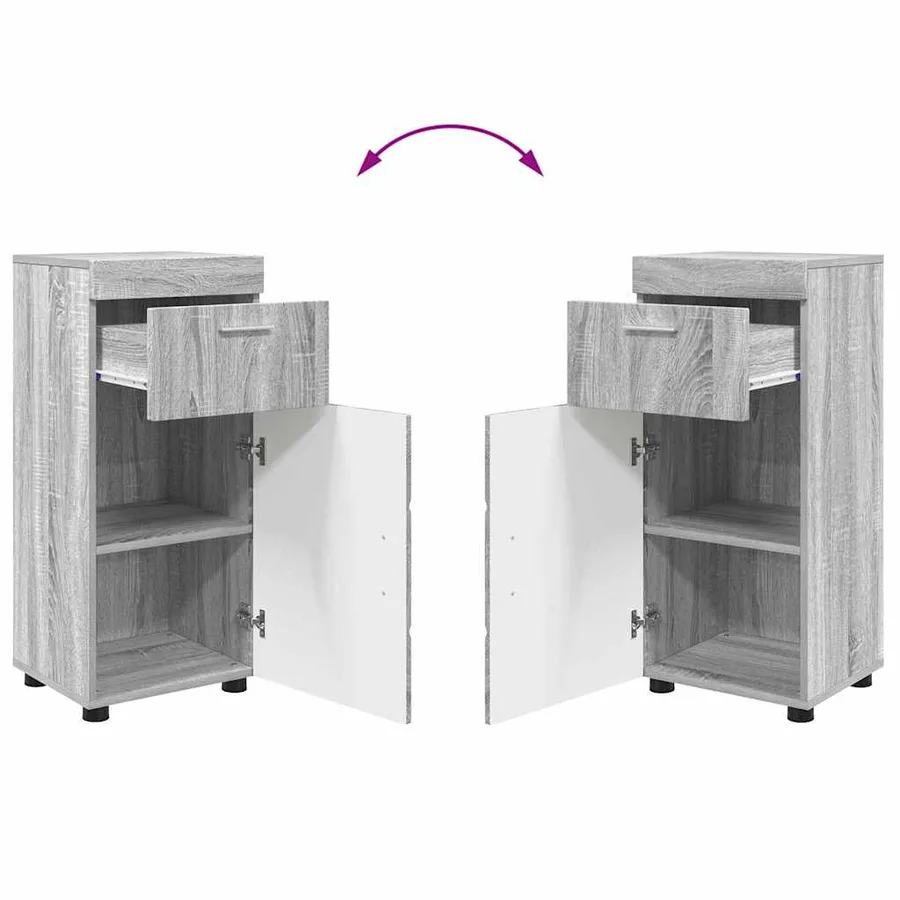 Ensemble de mobilier de salle de bain TULUM 5 pcs Gris Sonoma - 13