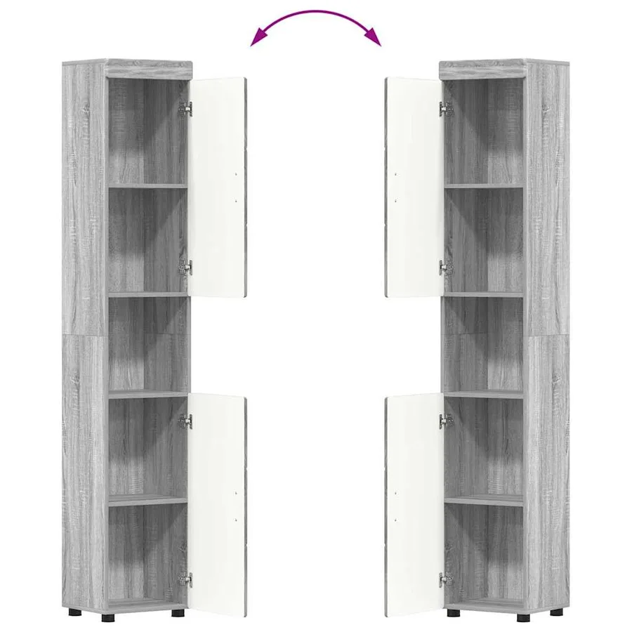 Ensemble de mobilier de salle de bain TULUM 5 pcs Gris Sonoma - 15