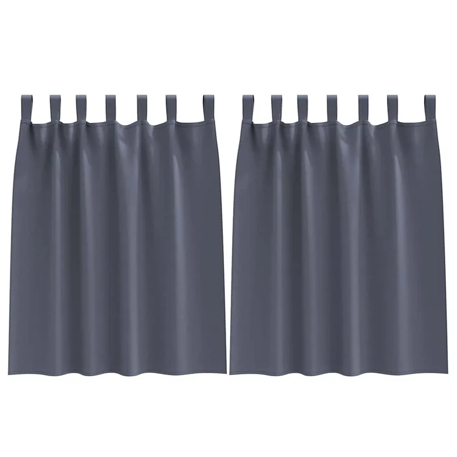 Rideaux occultants avec anneaux 2 pcs Anthracite 140 x 140 cm - 2