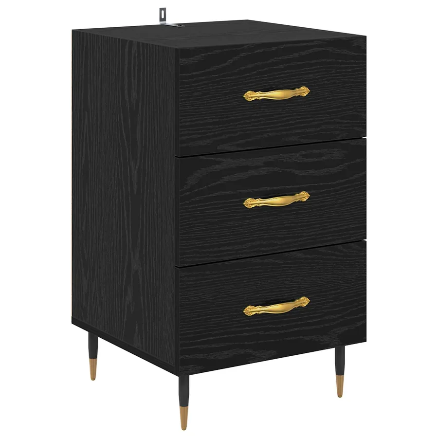 Cabinet de chevet Chêne noir 40 x 40 x 66 cm Bois d'ingénierie - 2