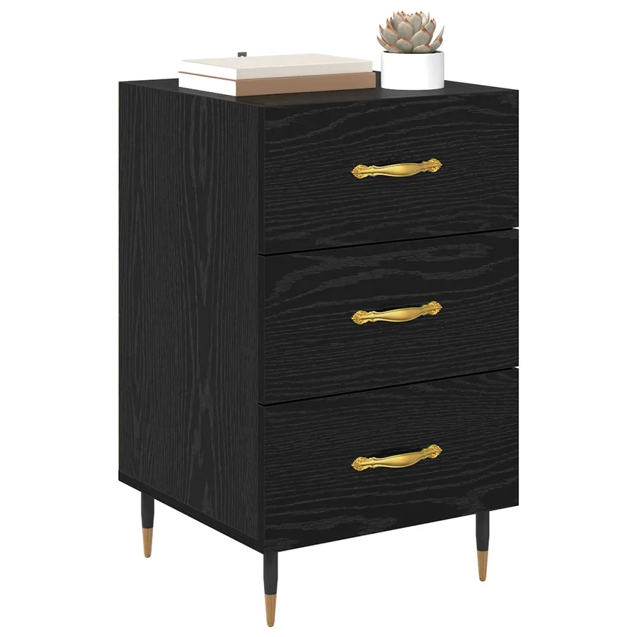 Cabinet de chevet Chêne noir 40 x 40 x 66 cm Bois d'ingénierie - 3