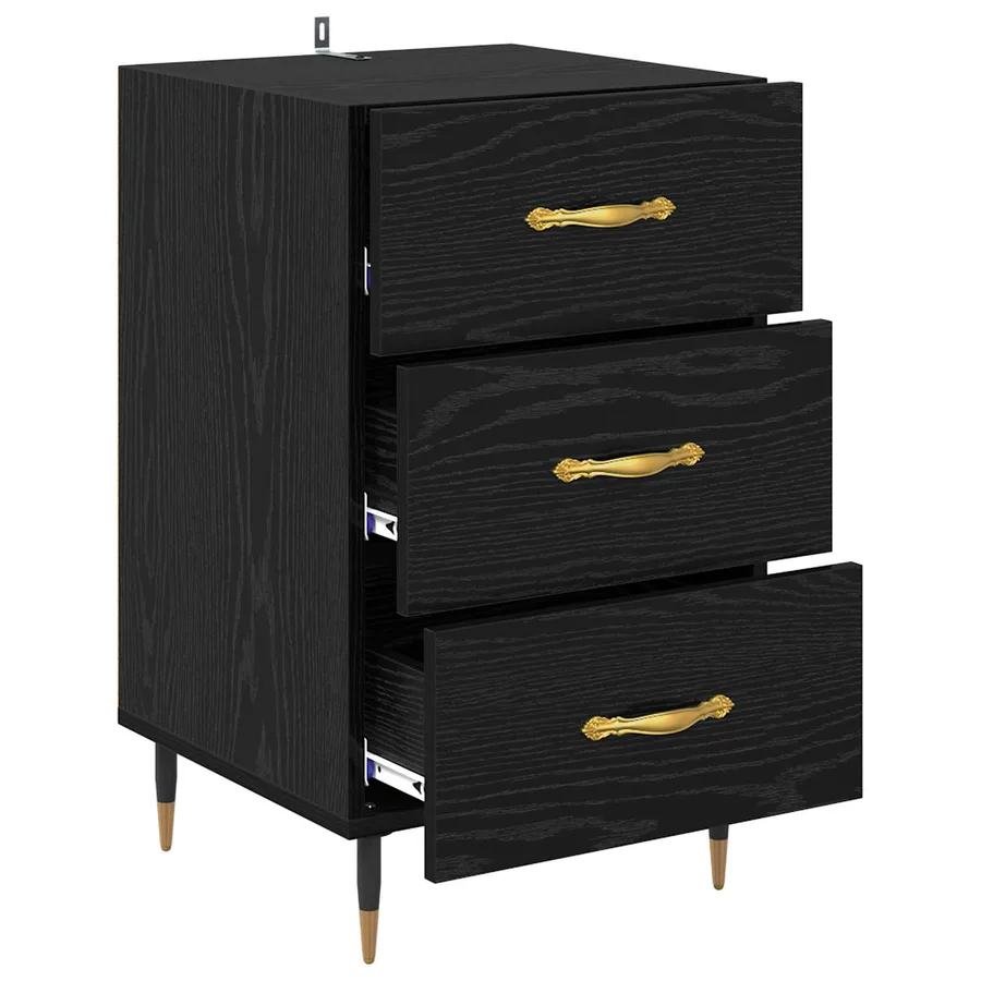 Cabinet de chevet Chêne noir 40 x 40 x 66 cm Bois d'ingénierie - 5