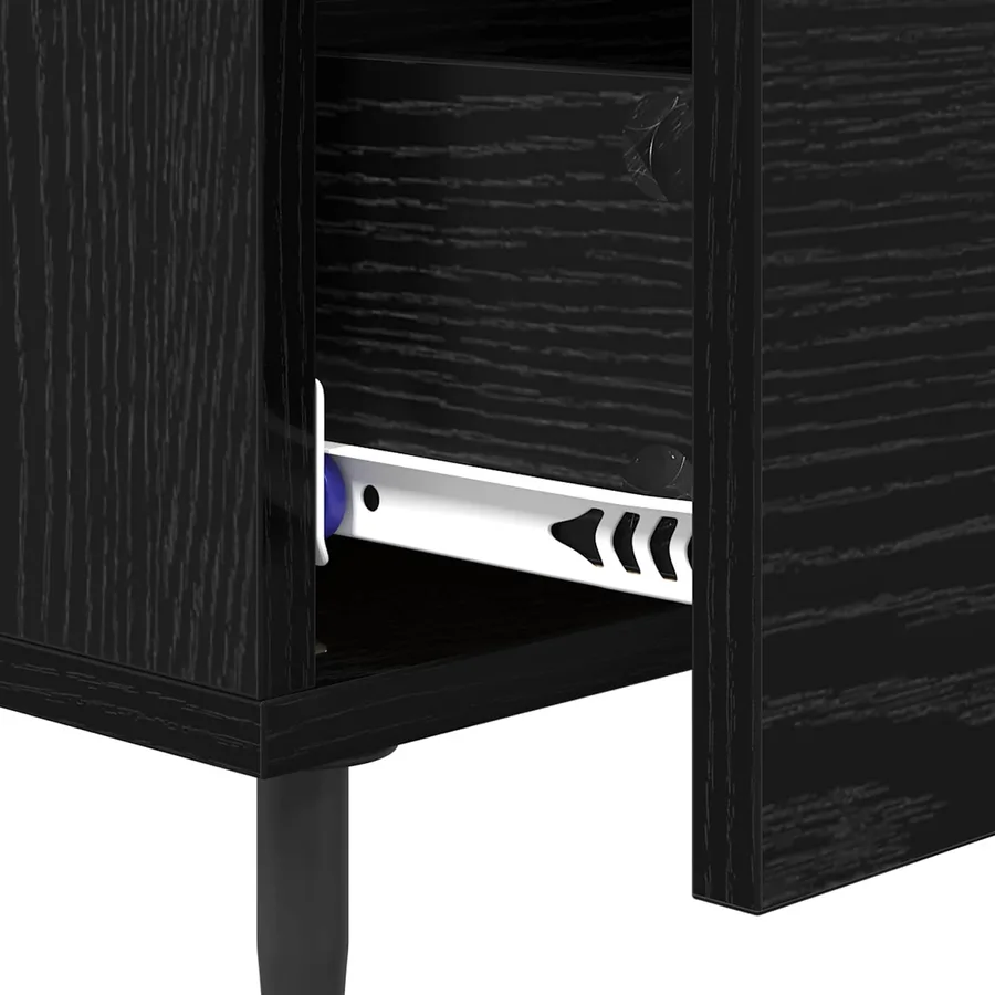 Cabinet de chevet Chêne noir 40 x 40 x 66 cm Bois d'ingénierie - 9
