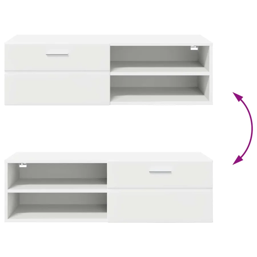 Cabinet en Bois Blanc 100,5 x 39 x 30 cm Bois d'ingénierie - 12