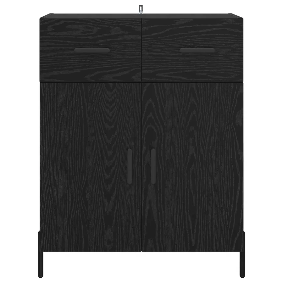 Buffet Chêne noir 69,5 x 34 x 90 cm Bois d'ingénierie - 6