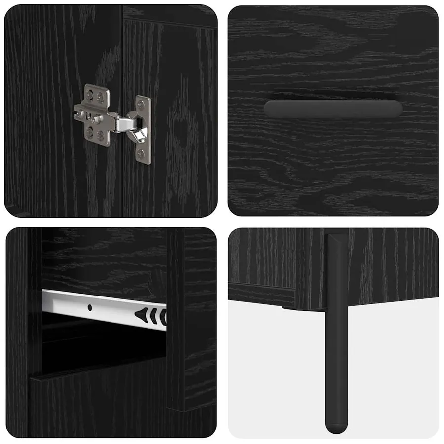 Haut Armoire Chêne noir 69,5 x 34 x 180 cm Bois d'ingénierie - 11