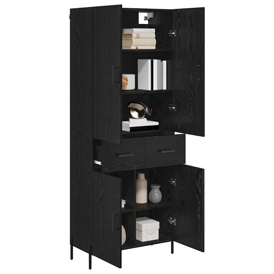 Haut Armoire Chêne noir 69,5 x 34 x 180 cm Bois d'ingénierie - 3