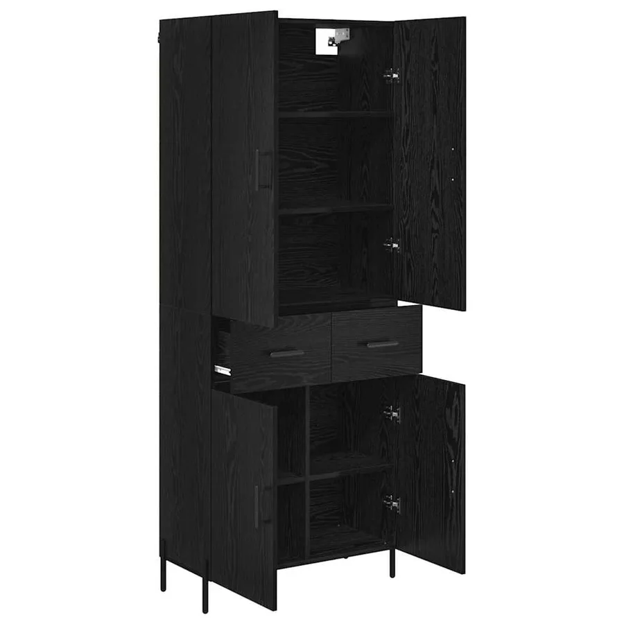 Haut Armoire Chêne noir 69,5 x 34 x 180 cm Bois d'ingénierie - 5