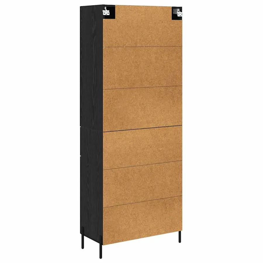 Haut Armoire Chêne noir 69,5 x 34 x 180 cm Bois d'ingénierie - 8