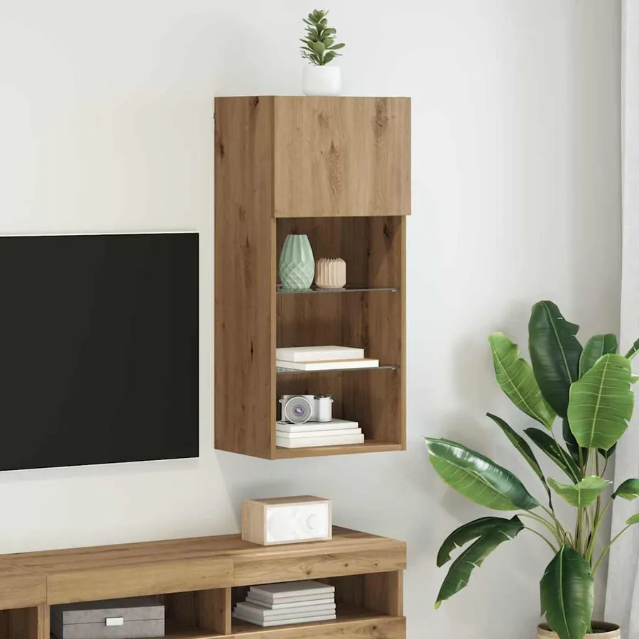 Meuble TV mural 40,5 x 30 x 90 cm Chêne artisanal