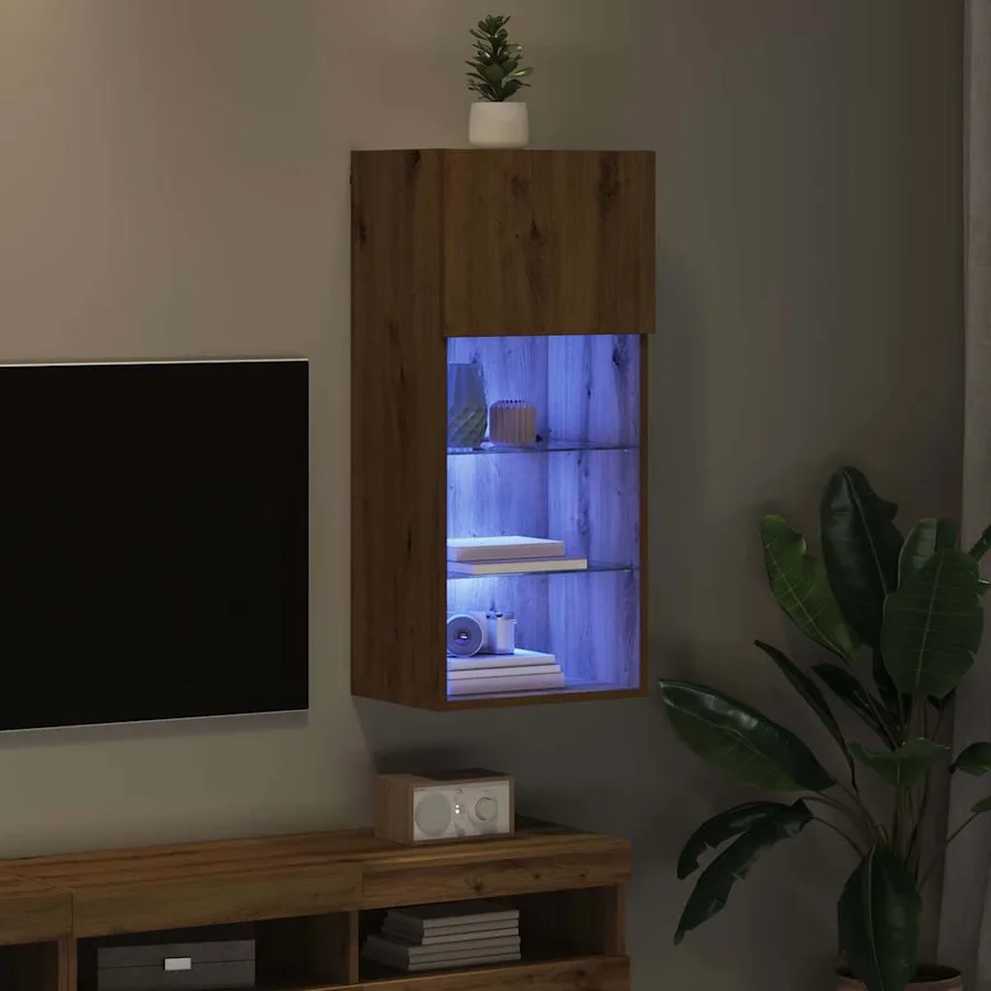 Meuble TV mural 40,5 x 30 x 90 cm Chêne artisanal - 5