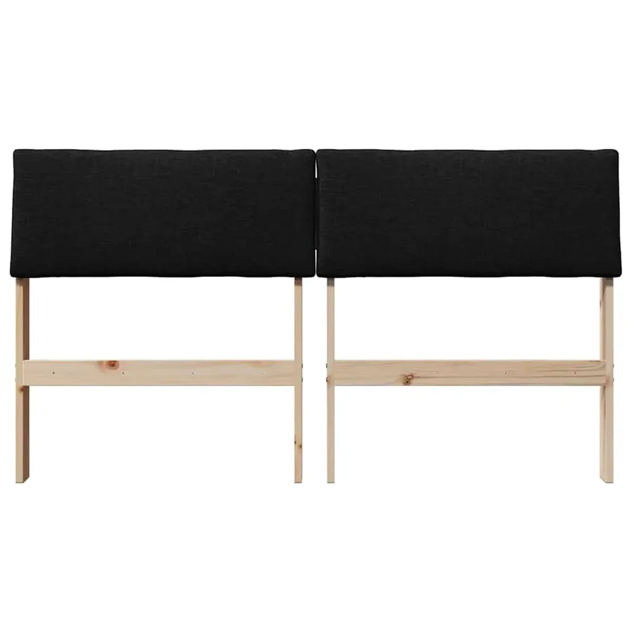 Tête de lit capitonnée Noir 140 cm Pin massif - 4
