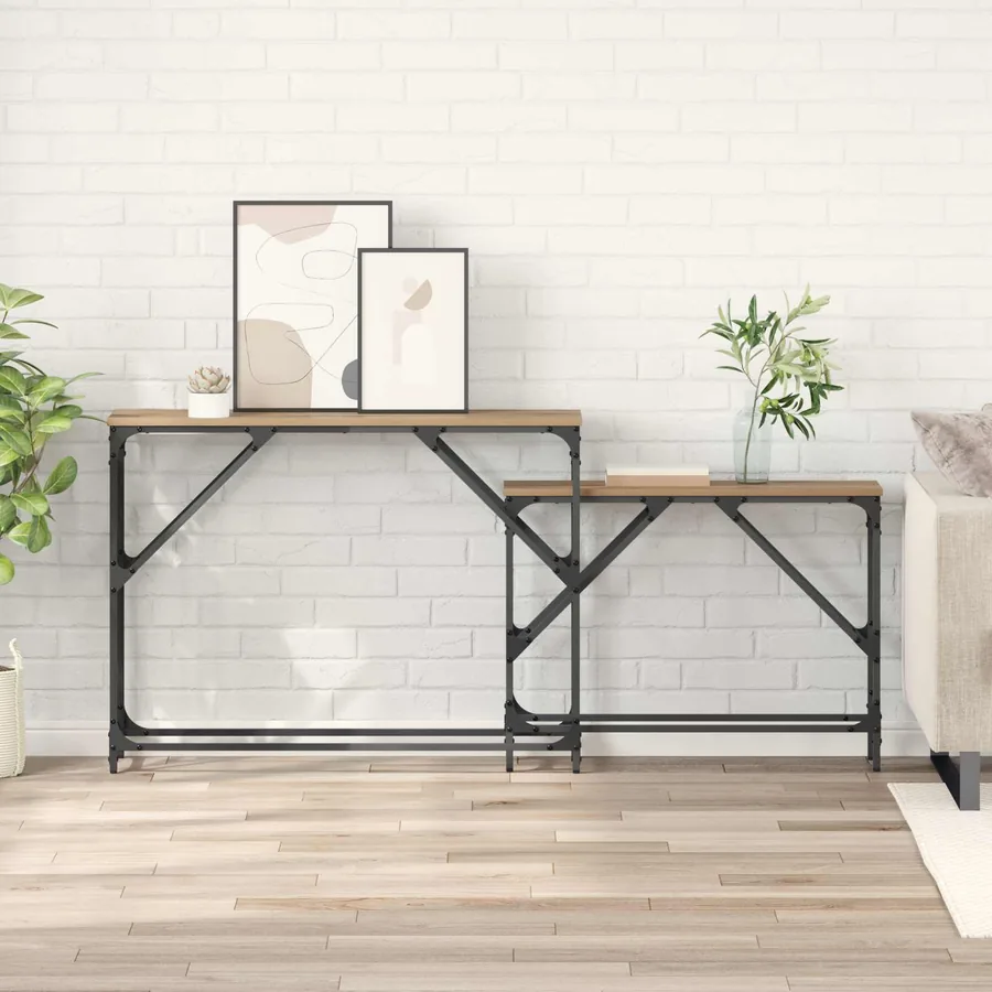 Table console 2 pc Chêne artisanal 100 x 28 x 75 cm