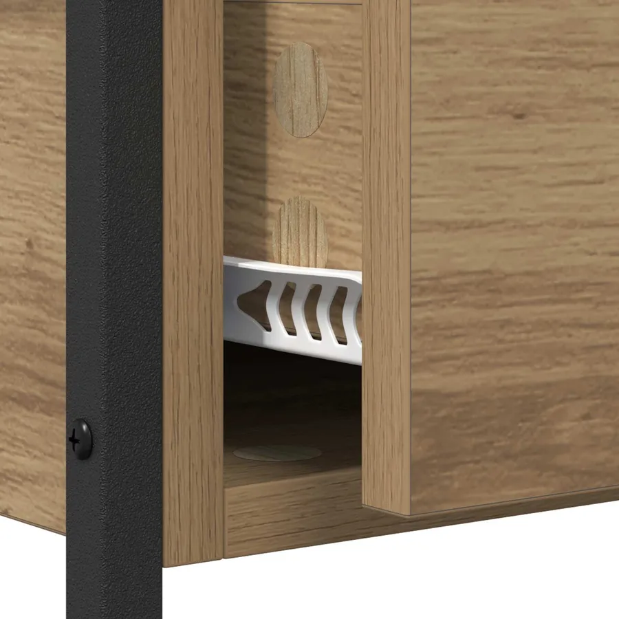 Table console Chêne artisanal 100 x 39 x 78,5 cm - 11