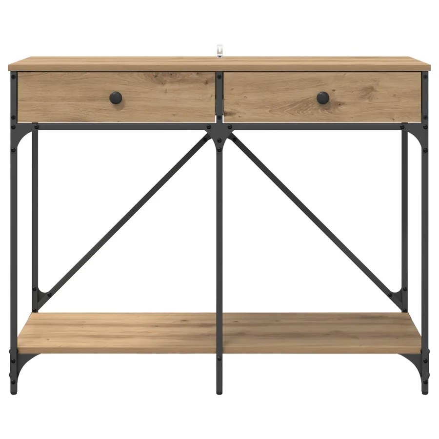 Table console Chêne artisanal 100 x 39 x 78,5 cm - 6