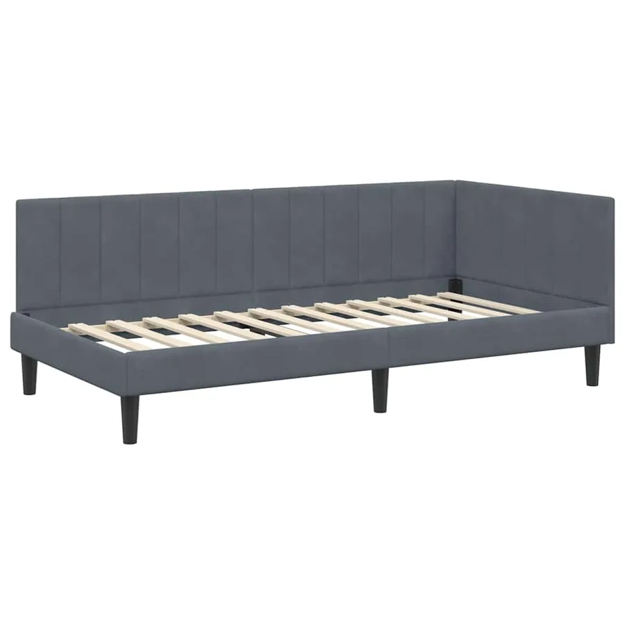 Cadre de lit d'angle avec matelas 2 pcs Gris Velours - 6