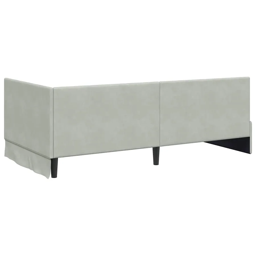 Cadre de lit d'angle Gris clair 90 cm x 200 cm Velours - 7