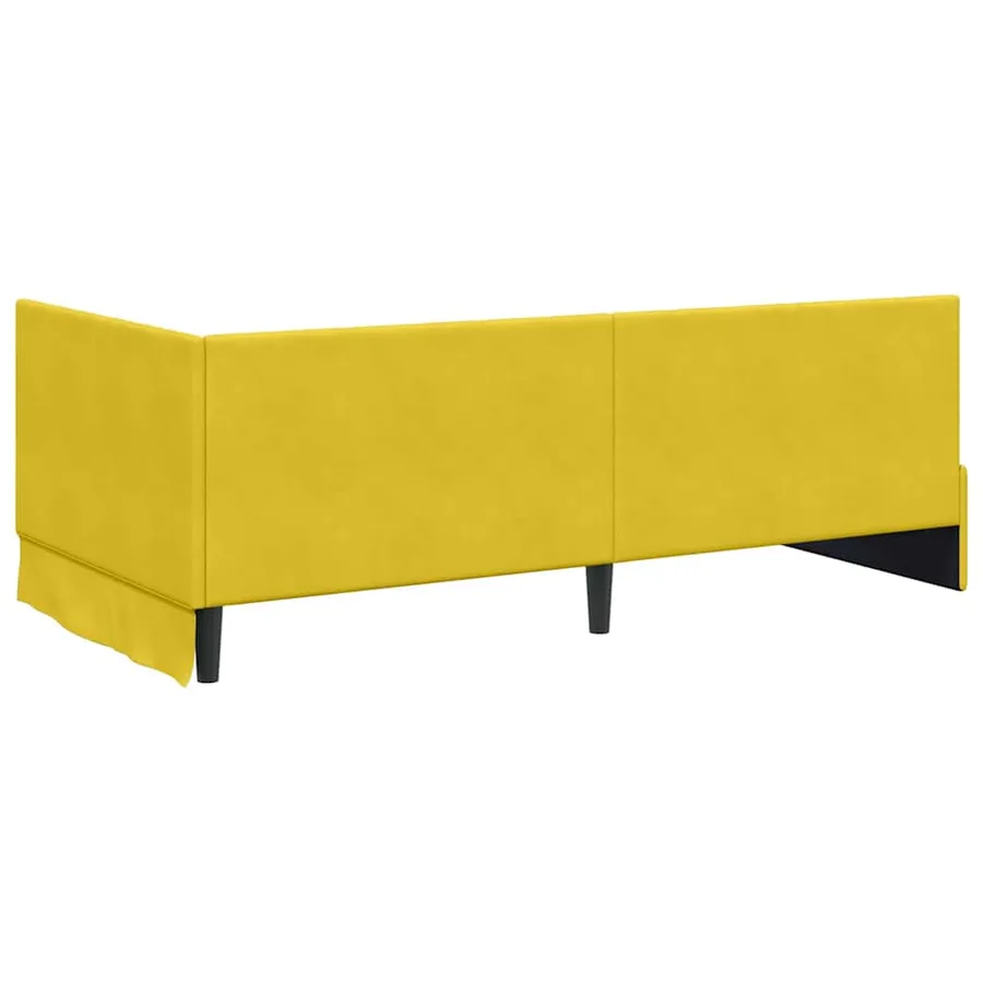 Cadre de lit d'angle avec matelas 2 pcs Jaune Velours - 9