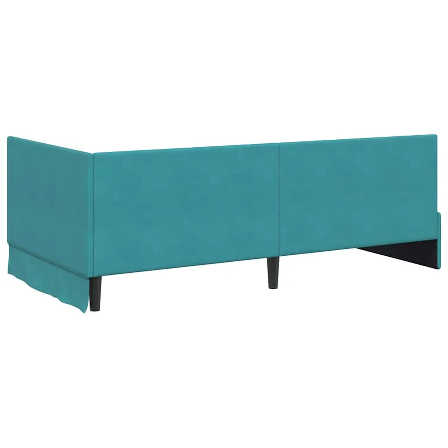Cadre de lit d'angle avec matelas 2 pcs Turquoise Velours - 9
