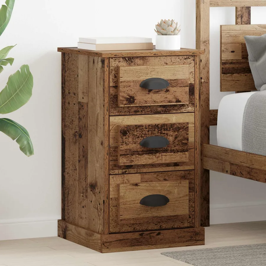 Cabinet de chevet avec tiroir Bois Ancien 39 x 39 x 67,5 cm