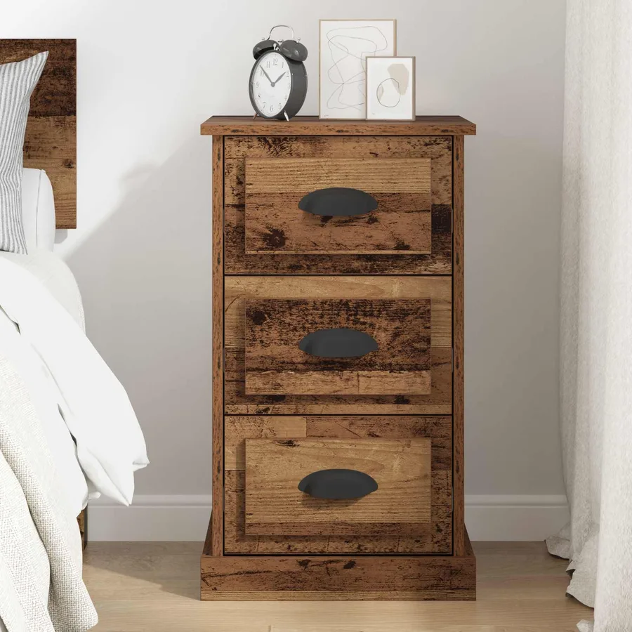 Cabinet de chevet avec tiroir Bois Ancien 39 x 39 x 67,5 cm - 4